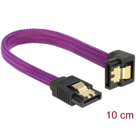 DeLock SATA cable 6Gb/s 10cm down/straight metal Premium Purple