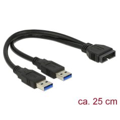   DeLock USB 3.0 Pin header male > 2xUSB 3.0 Type-A male 25cm Cable