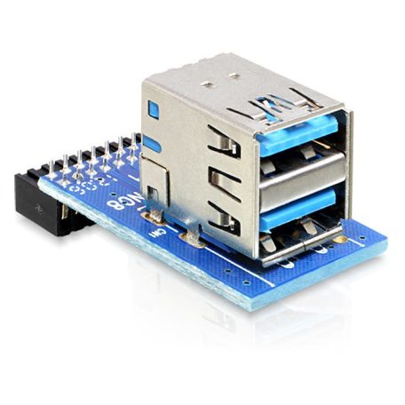 DeLock USB 3.0 Pin Header female > 2x USB 3.0 female up stacked