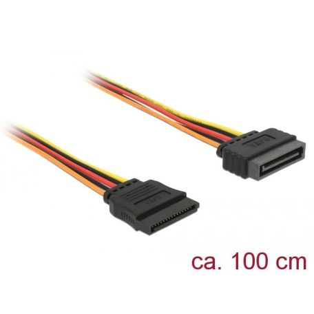 DeLock Extension Cable Power SATA 15 Pin male > SATA 15 Pin female 100cm