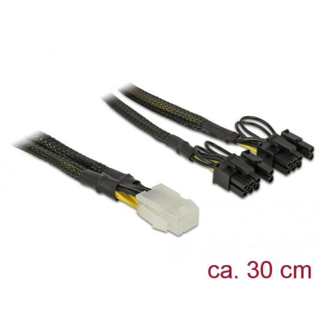 DeLock PCI Express power cable 6 pin female > 2x 8 pin male 30cm Black