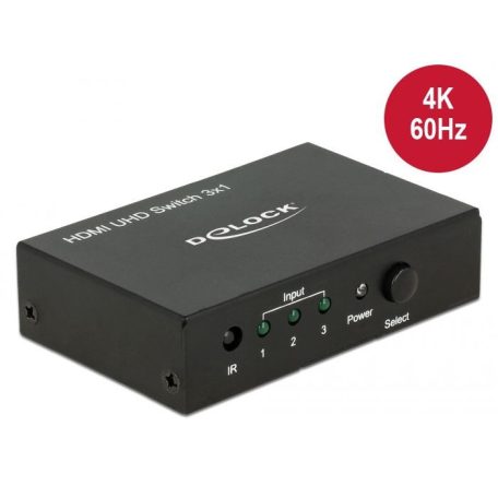 DeLock HDMI UHD Switch 3x HDMI in > 1x HDMI out 4K