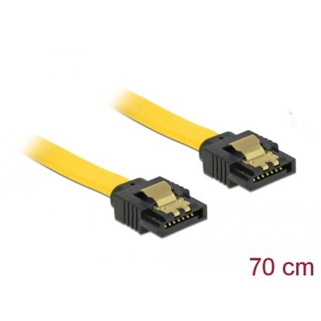 DeLock SATA 6 Gb/s male straight > SATA male straight 70 cm yellow metal Cable