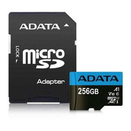 A-Data 256GB microSDXC Premier UHS-I Class10 V10 A1 + adapterrel