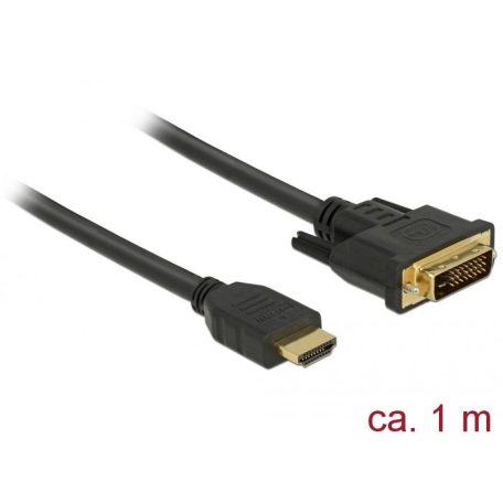 DeLock HDMI to DVI-D (Dual Link) (24+1) cable bidirectional 1m Black