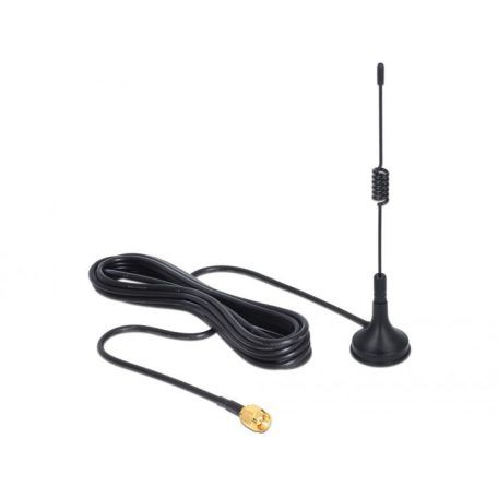 DeLock ISM 433 MHz Antenna SMA 3 dBi omnidirectional fixed magnetic base Black