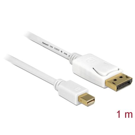 DeLock Mini DisplayPort 1.2 male > DisplayPort male 4K 60 Hz 1m cable White