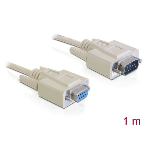 DeLock Serial RS-232 Sub-D9 male > RS-232 Sub-D9 female extension Cable 1m Grey