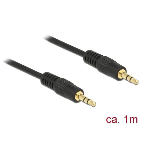 DeLock Stereo Jack Cable 3.5mm 3 pin male > male 1m Black