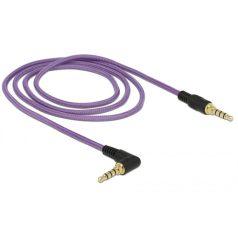   DeLock Stereo Jack Cable 3.5mm 4 pin male > male angled 1m Purple