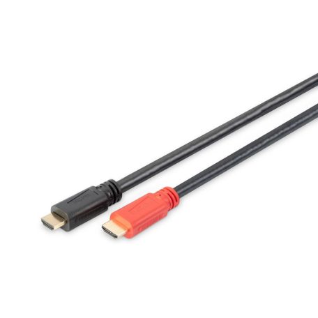 Assmann HDMI High Speed connection cable with Ethernet and signal amplifier 15m Black/Red