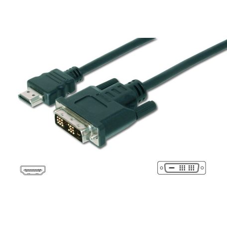 Assmann HDMI adapter cable type A-DVI-D (Single Link) (18+1) M/M 3m Black