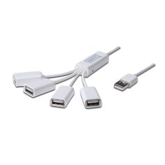 Digitus DA-70216 Slim Spider USB Hub 4-port White