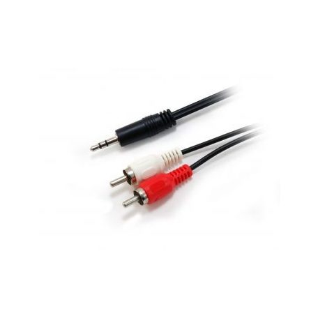 EQuip Audio cable 3,5 mm jack - 2xRCA 2,5m Black