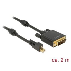   DeLock MiniDisplayPort 1.2 male with screw > DVI-D (24+1 Dual Link) male 4K Active 2m cable Black