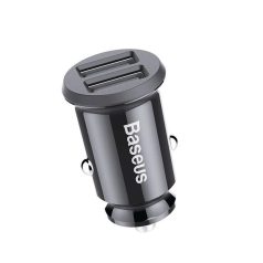   Baseus Grain Car Charger Mini Universal Smart Car Charger Black