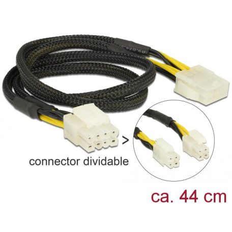 DeLock Extension Cable Power 8 pin EPS male (2x4 pin) > 8 pin female 44cm