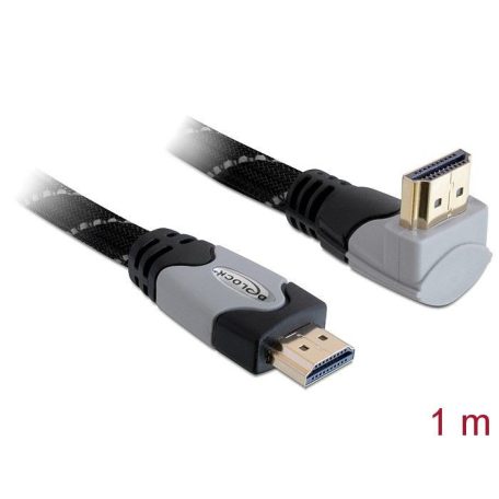 DeLock High Speed HDMI with Ethernet HDMI A male > HDMI A male angled 4K 1m cable