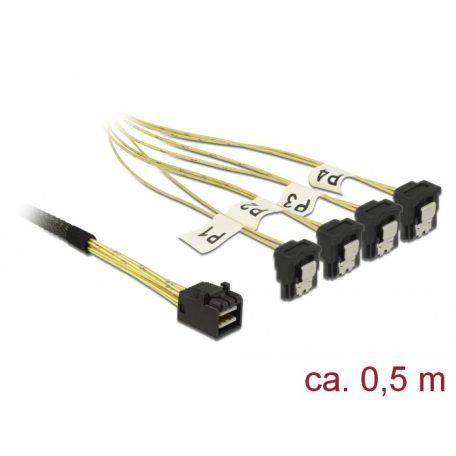 DeLock Mini SAS HD SFF-8643 > 4 x SATA 7 Pin angled 0,5m cable