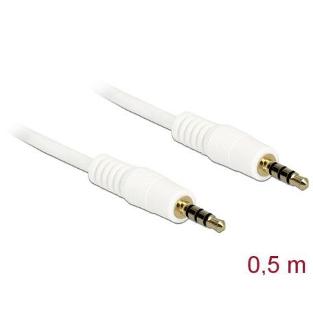 DeLock Stereo Jack 3.5mm 4 pin male > male 0,5m cable