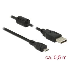   DeLock USB 2.0 Type-A male > USB 2.0 Micro-B male 0,5m cable Black