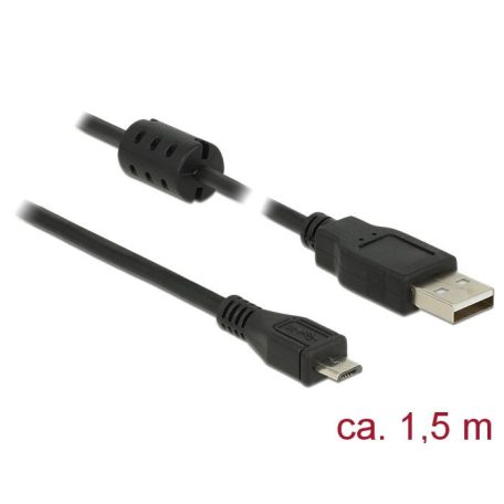 DeLock USB 2.0 Type-A male > USB 2.0 Micro-B male 1,5m cable Black