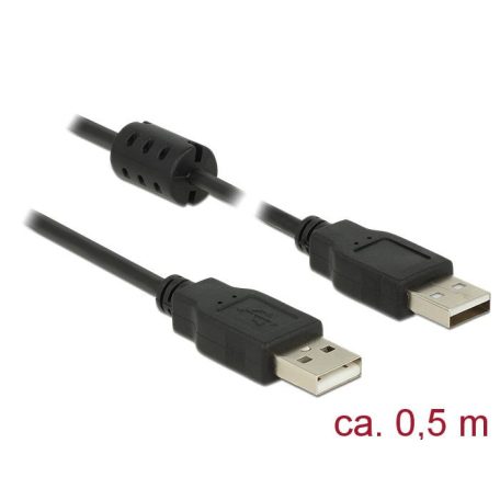 DeLock USB 2.0 Type-A male > USB 2.0 Type-A male 0,5m cable Black