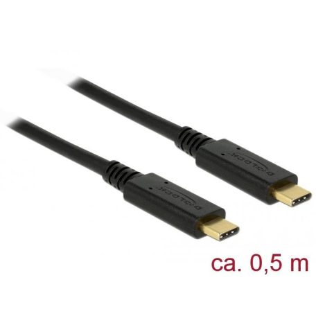 DeLock USB 3.1 Gen 2 (10 Gbps) cable Type-C to Type-C 0.5 m3 A E-Marker