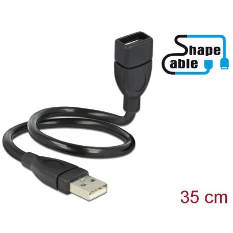 DeLock USB 2.0 Type-A male > USB 2.0 Type-A female ShapeCable 0,35m