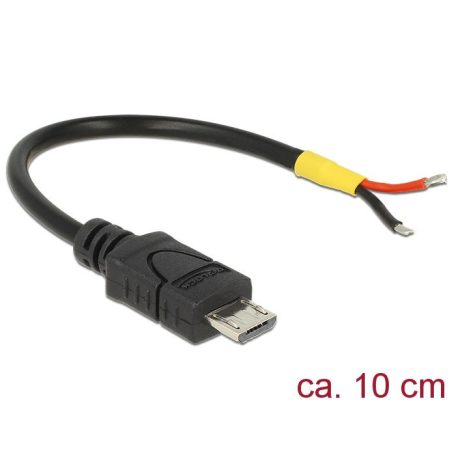 DeLock USB 2.0 Micro-B male > 2x open wires power 10 cm Raspberry Pi cable