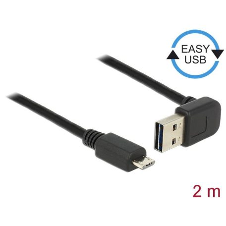 DeLock EASY-USB 2.0 Type-A male angled up / down > USB 2.0 Type Micro-B male 2m cable