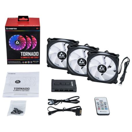 Chieftec Tornado 3x12cm Fan + Controller