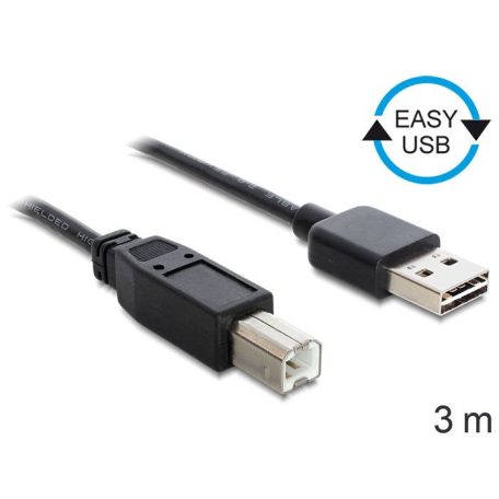 DeLock EASY-USB 2.0 Type-A male > USB 2.0 Type-B male 3m Black