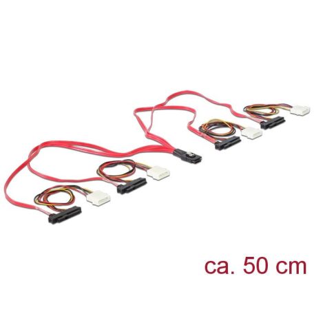 DeLock mini SAS SFF-8087 > 4xSAS SFF-8482 + power 0,5m cable