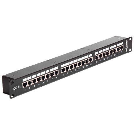 DeLock 24-port Patch Panel 1U Black