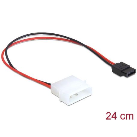 DeLock Power Cable Molex 4 pin plug to Slim SATA 6 pin receptacle 24.5 cm