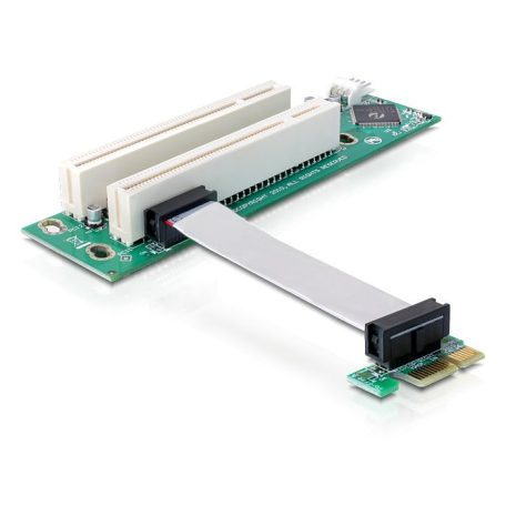 DeLock Riser Card PCI Express x1 > 2x PCI with flexible cable 9 cm left insertion