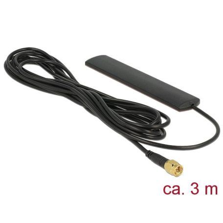 DeLock LTE Antenna SMA 3 dBi Omnidirectional Fixed Black Adhesive Mounting