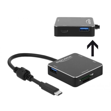 DeLock 3Port USB 3.1 Gen 1 Hub with USB Type-C Connection and SD + Micro SD Slot