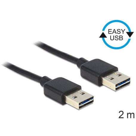 DeLock EASY-USB 2.0 Type-A male > EASY-USB 2.0 Type-A male 2m Black