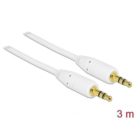 DeLock Stereo Jack Cable 3.5 mm 3 pin male > male 3m White