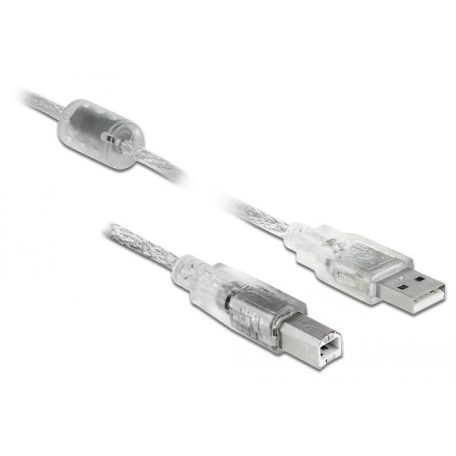 DeLock USB 2.0 Type-A male > USB 2.0 Type-B male 1m cable Transparent