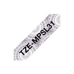   Brother TZe-MPSL31 laminált P-touch szalag (12mm) Black on Silver Lace Pattern - 4m