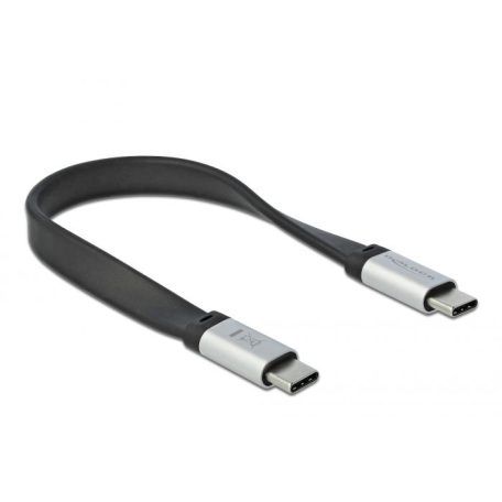 DeLock USB3.2 Gen2 FPC Flat Ribbon Cable USB Type-C to USB Type-C 22cm cable Black