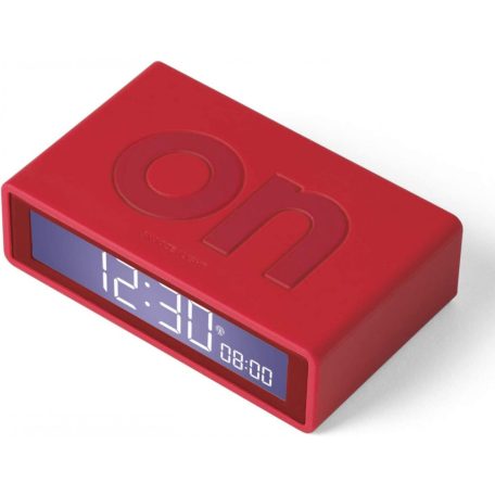 Lexon Flip+ LCD Alarm Clock Rubber Red