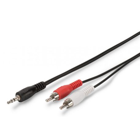 Assmann Audio adapter cable, stereo 3.5mm - 2x RCA 1,5m Black