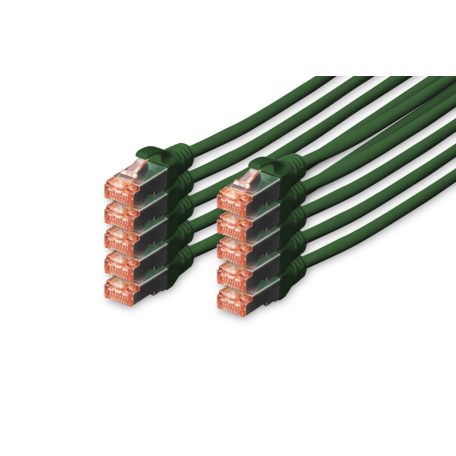 Digitus CAT6 S-FTP Patch Cable 0,25m Green (10db)