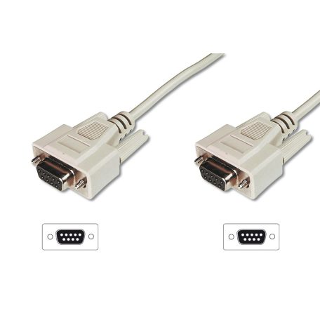 Assmann Datatransfer connection cable, D-Sub9 5m Grey