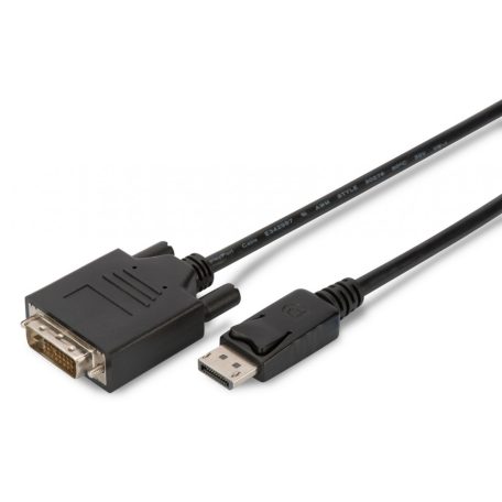 Assmann DisplayPort adapter cable, DP - DVI-D (Dual Link) (24+1) 3m Black