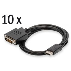   Assmann DisplayPort adapter cable, DP - DVI-D (Dual Link) (24+1) 2m Black (10-pack)